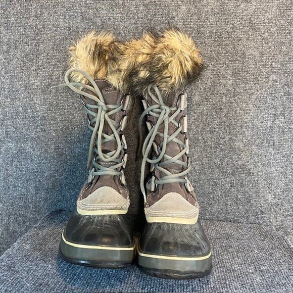 Sorel Joan of Arctic Snow Boot Womens 9 Brown Suede Lace Up Waterproof Winter - Picture 6 of 10